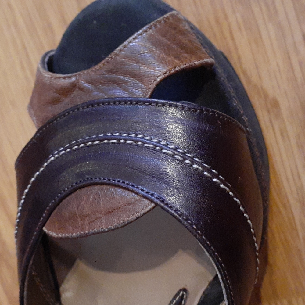 MARNI Brown Leather Platform Wedges Sandals Sz 37/7 - Picture 13 of 13